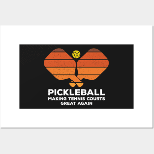 Pickleball Making Tennis Courts Great Again Funny Posters and Art